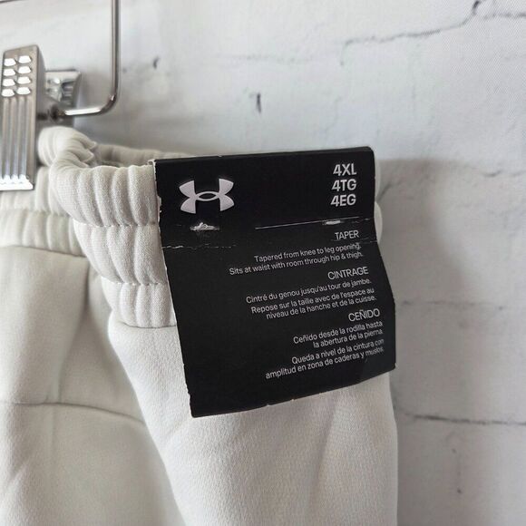 Under Armour Fleece Pro Taper Jogger Sweatpants Mens Size 4XL Cream NEW Zippers - Picture 8 of 11